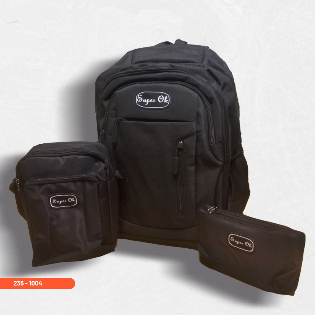 Super ok 18" fabric 3 piece backpack