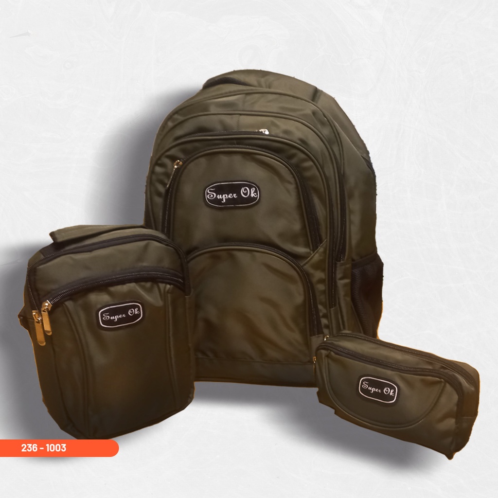 Super Ok 3 Piece Fabric Backpack 18"
