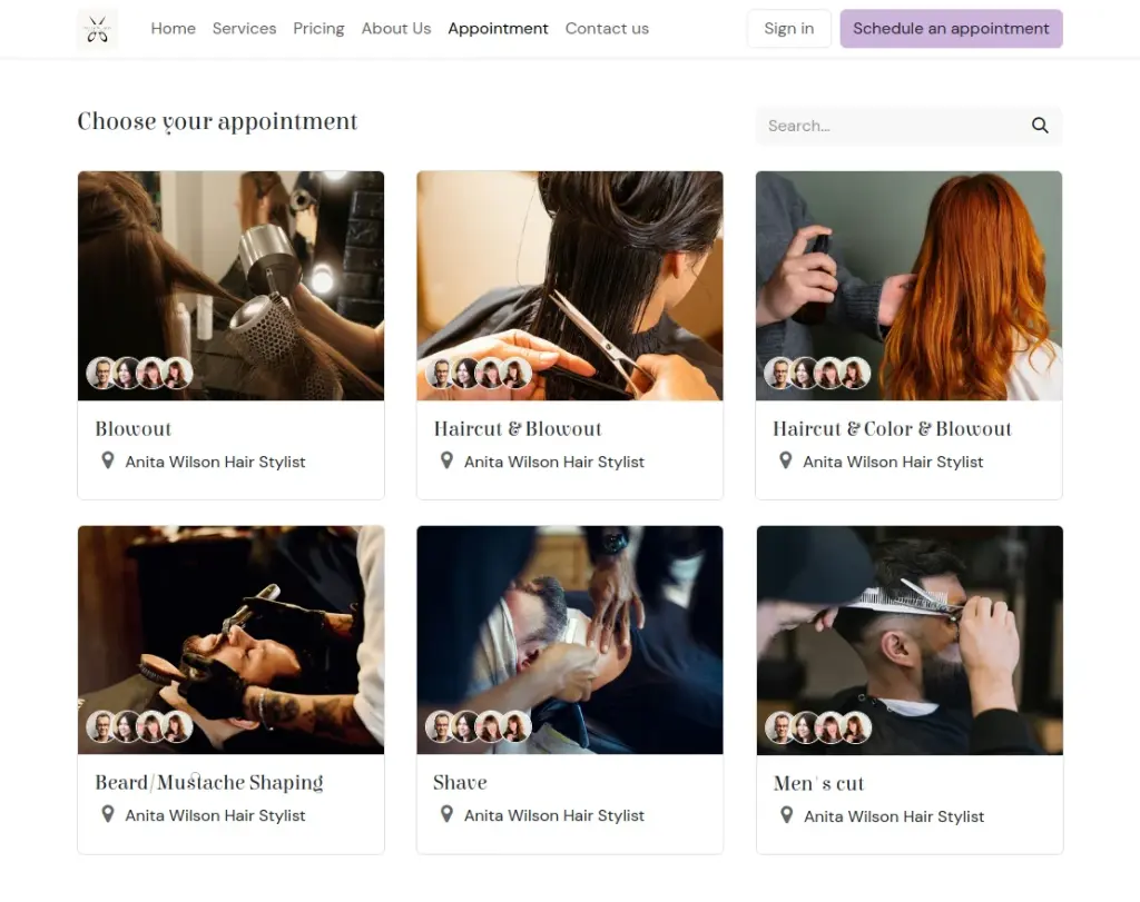 Hair salon