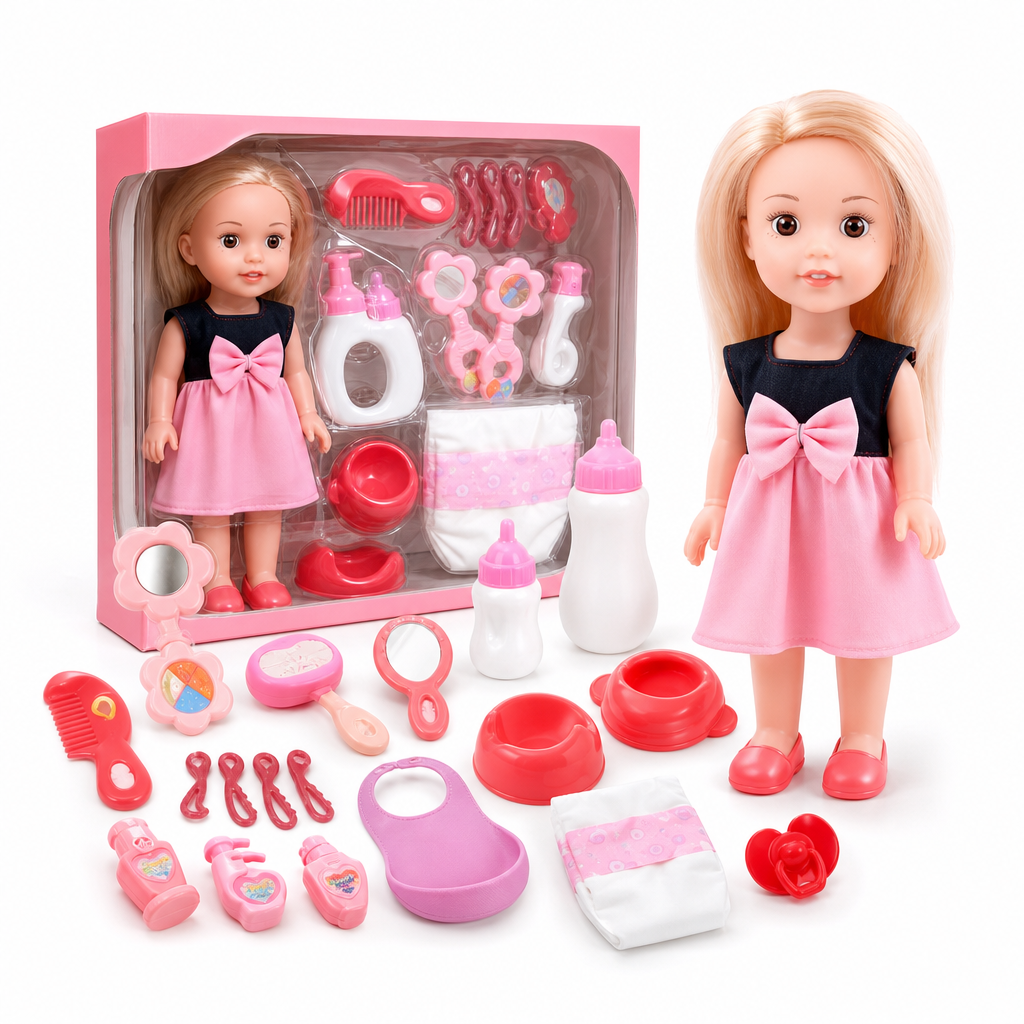 Poupée bébé 13" set 19PCS / طقم دمية بيبي 13 إنش 19 قطعة