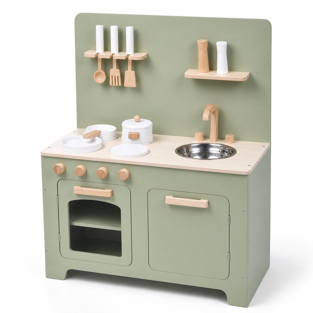 Cuisine en bois vert olive 83cm / مطبخ خشبي أخضر زيتوني 83سم
