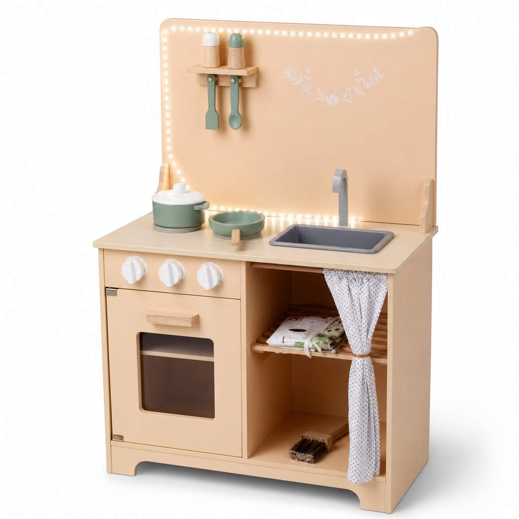 Cuisine en bois naturel LED 86cm / مطبخ خشبي طبيعي LED 86سم