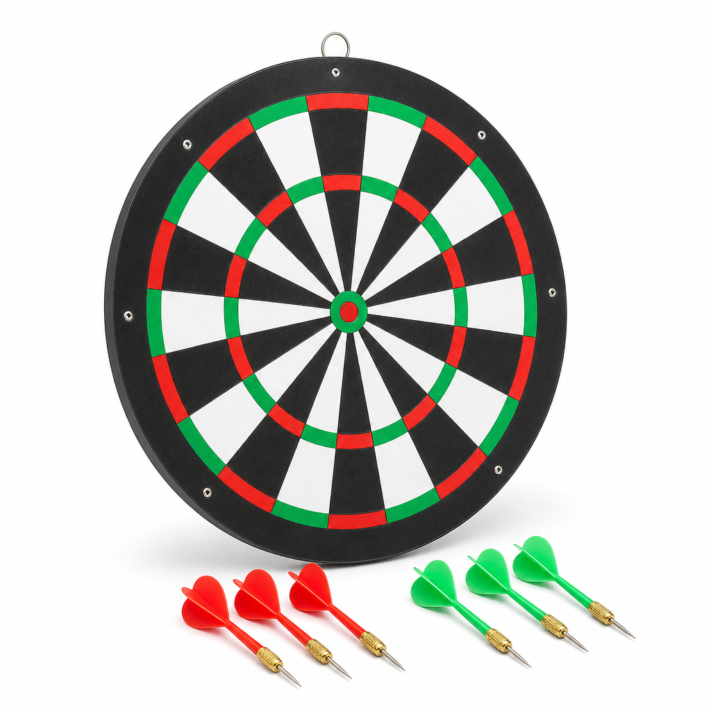 Cible fléchettes 12" +6 fléchettes / لوحة رمي سهام 12 إنش مع 6 سهام