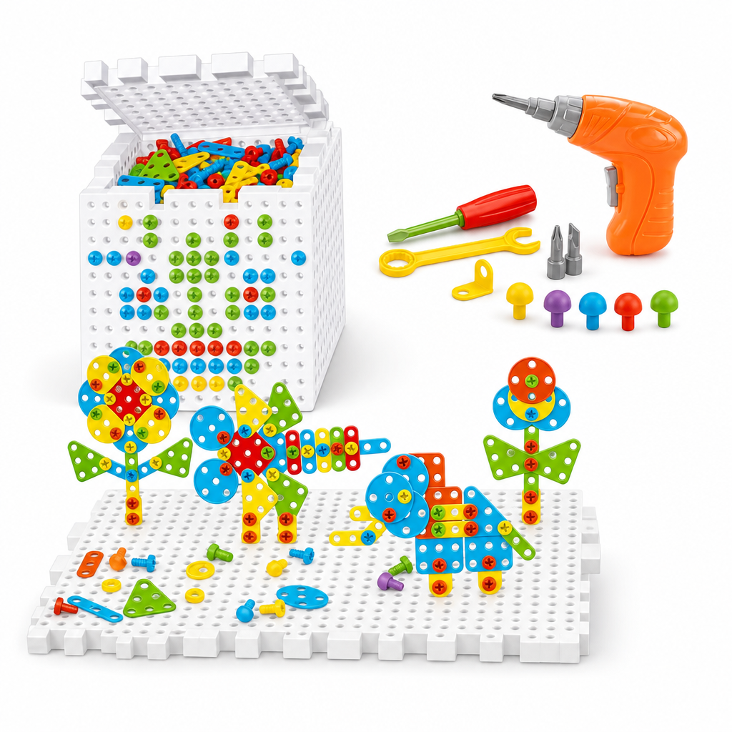 Puzzle créatif 3D 254PCS+perceuse / بازل إبداعي 3D 254 قطعة مع مثقاب