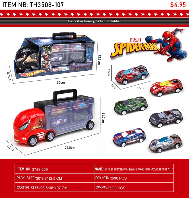 Set Camion Spider-Man 4 voitures / طقم شاحنة سبايدرمان 4 سيارات