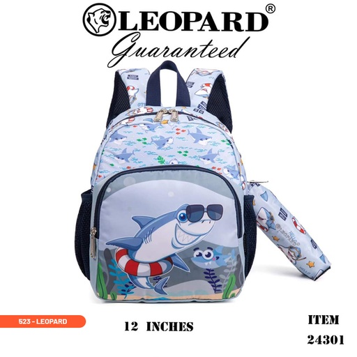 [523] LEOPARD BACKPACK WITH PHOTO FOR CHILDREN LIGHT BLUE-24301