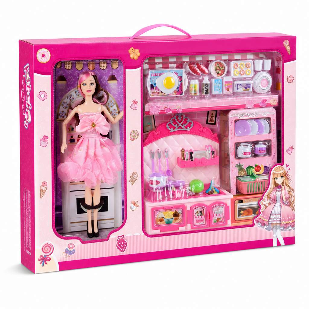[TH3508-153] Cuisine Barbie lumière+musique / مطبخ باربي مع أضواء وموسيقى