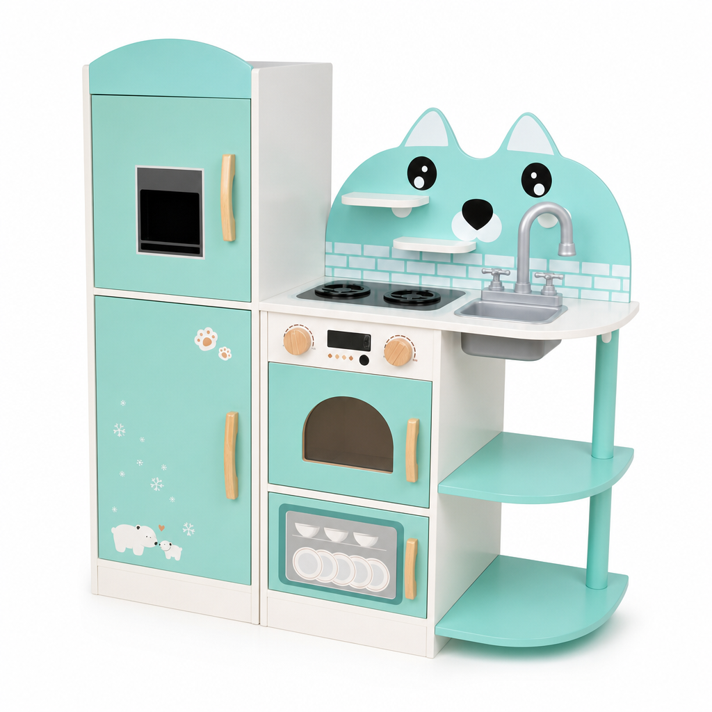 [TH4066-9] Cuisine en bois+frigo chat 89cm / مطبخ خشبي مع ثلاجة قطة 89سم