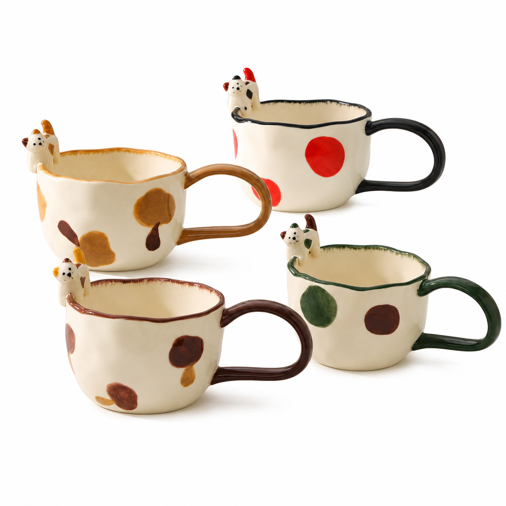 [TH4065-4] Tasses céramique vache 350ML / أكواب سيراميك بقرة 350 مل