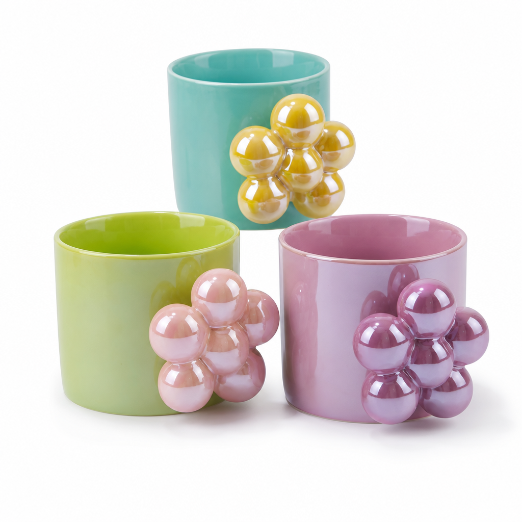 [TH4065-13] Tasses céramique fleur / أكواب سيراميك وردة